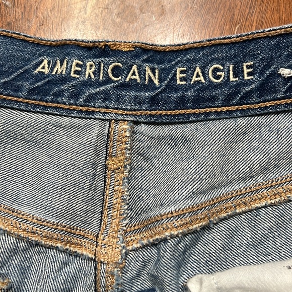 American Eagle 90's Boyfriend Wide Leg Cropped Rough Hem Sz 12S EUC - Picture 3 of 11